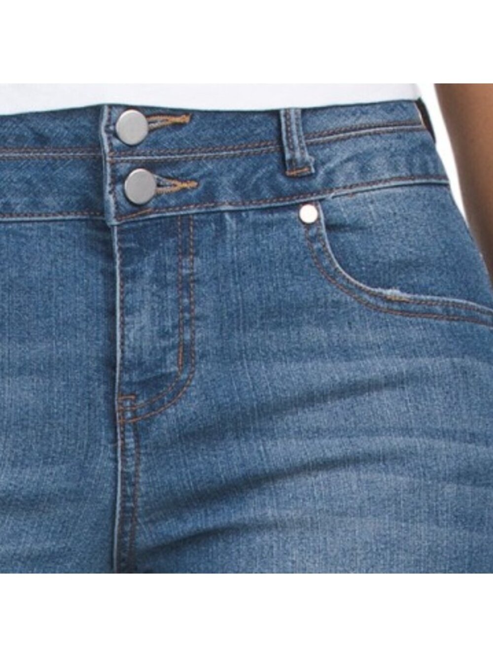 1822 DENIM Wide Leg Jeans With 2 Button Waistband - Picture 3 of 3
